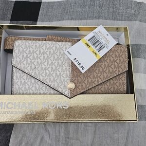 Michael Kors Tan Monogram Clutch